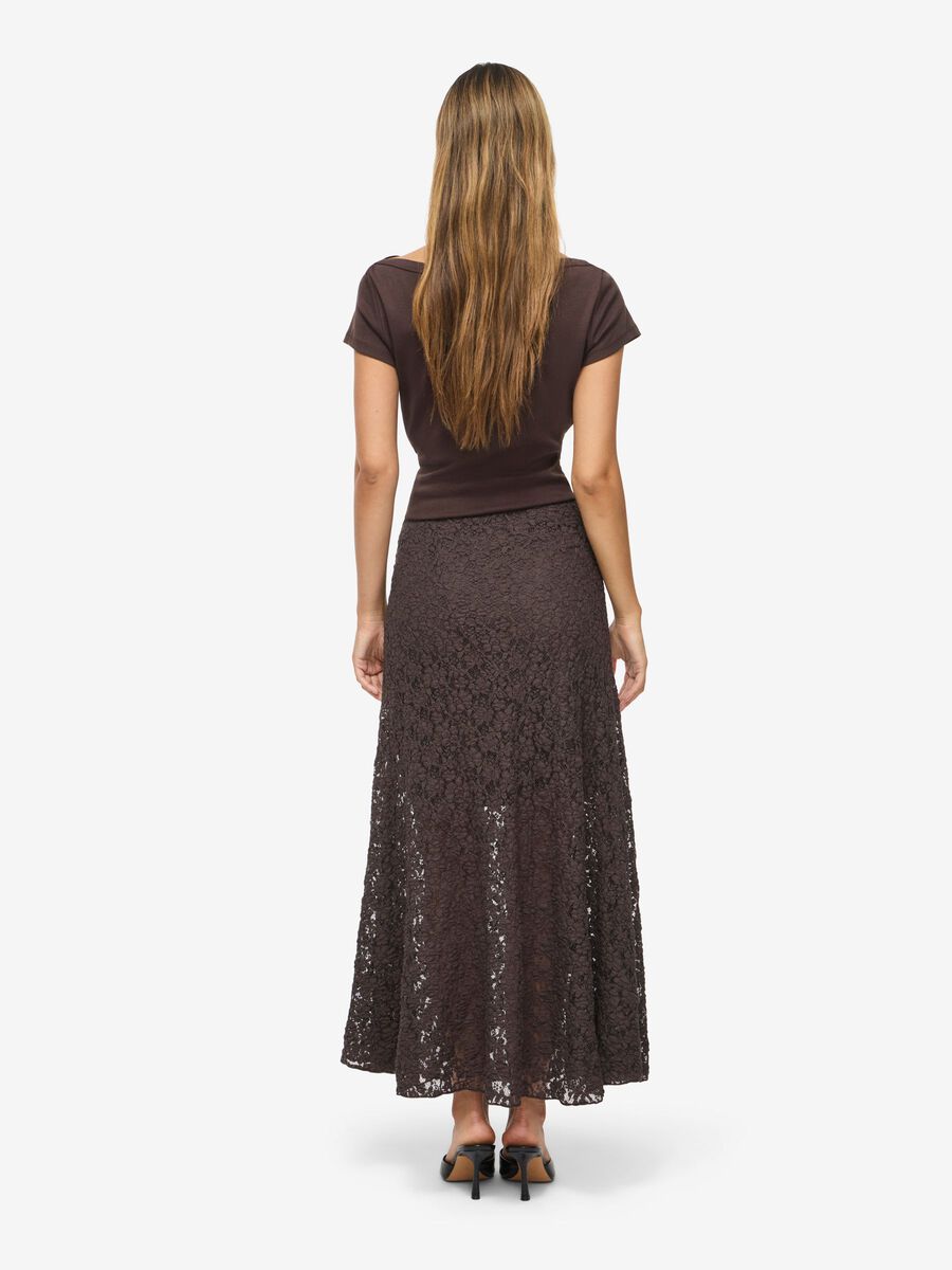 Carousel image 4 NMMIRIAM LACE MIDI DRESS, Chocolate Brown