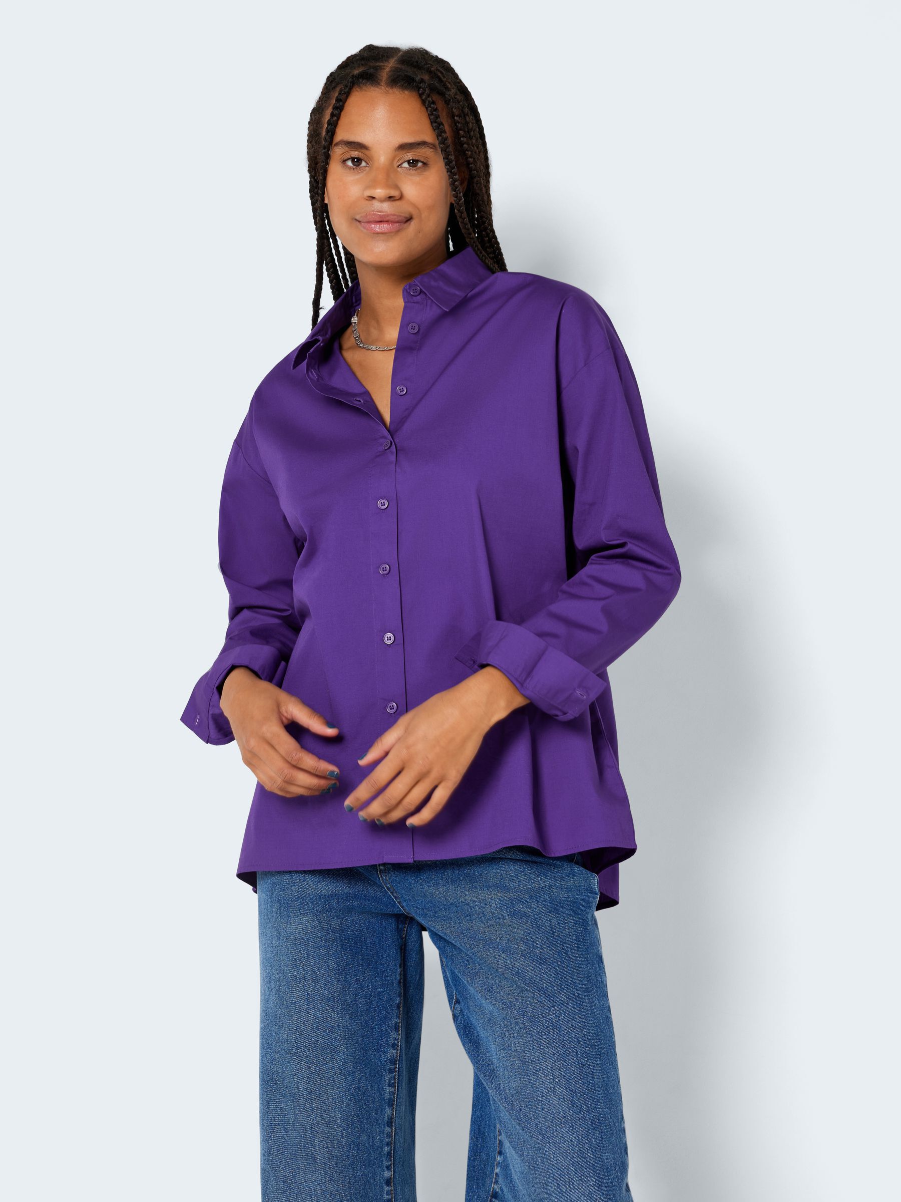 OVERSIZED SHIRT Purple NOISY MAY