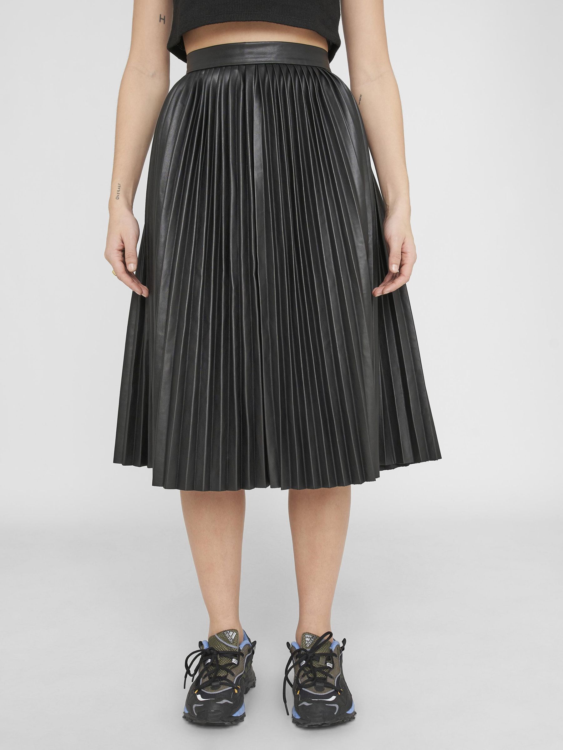 leather pleated skirt river island