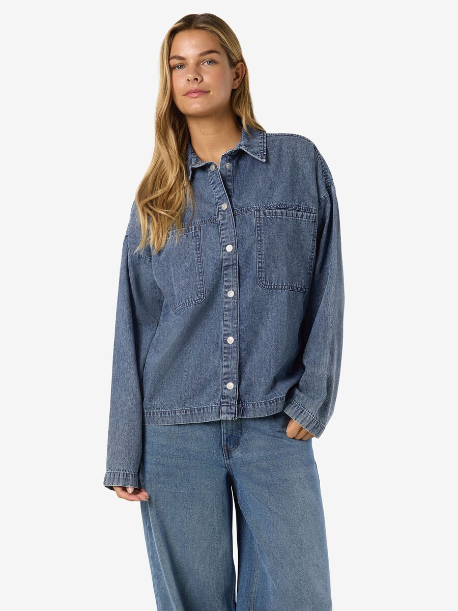 Carousel image - NMENZA SPIJKERBLOUSE, Medium Blue Denim | 6