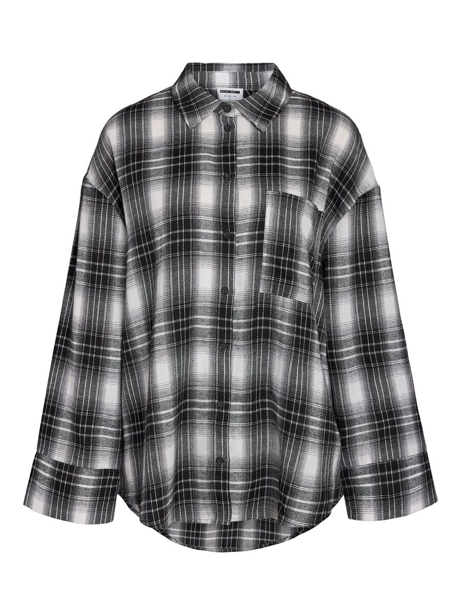Carousel image - NMZOE CHECKED SHIRT, Black | 2