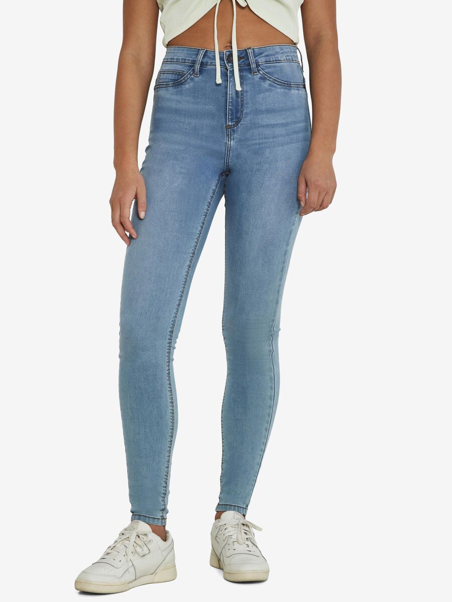 Noisy May NMCALLIE HIGH WAIST SKINNY FIT JEANS, Light Blue Denim, highres - 27010813_LightBlueDenim_003.jpg