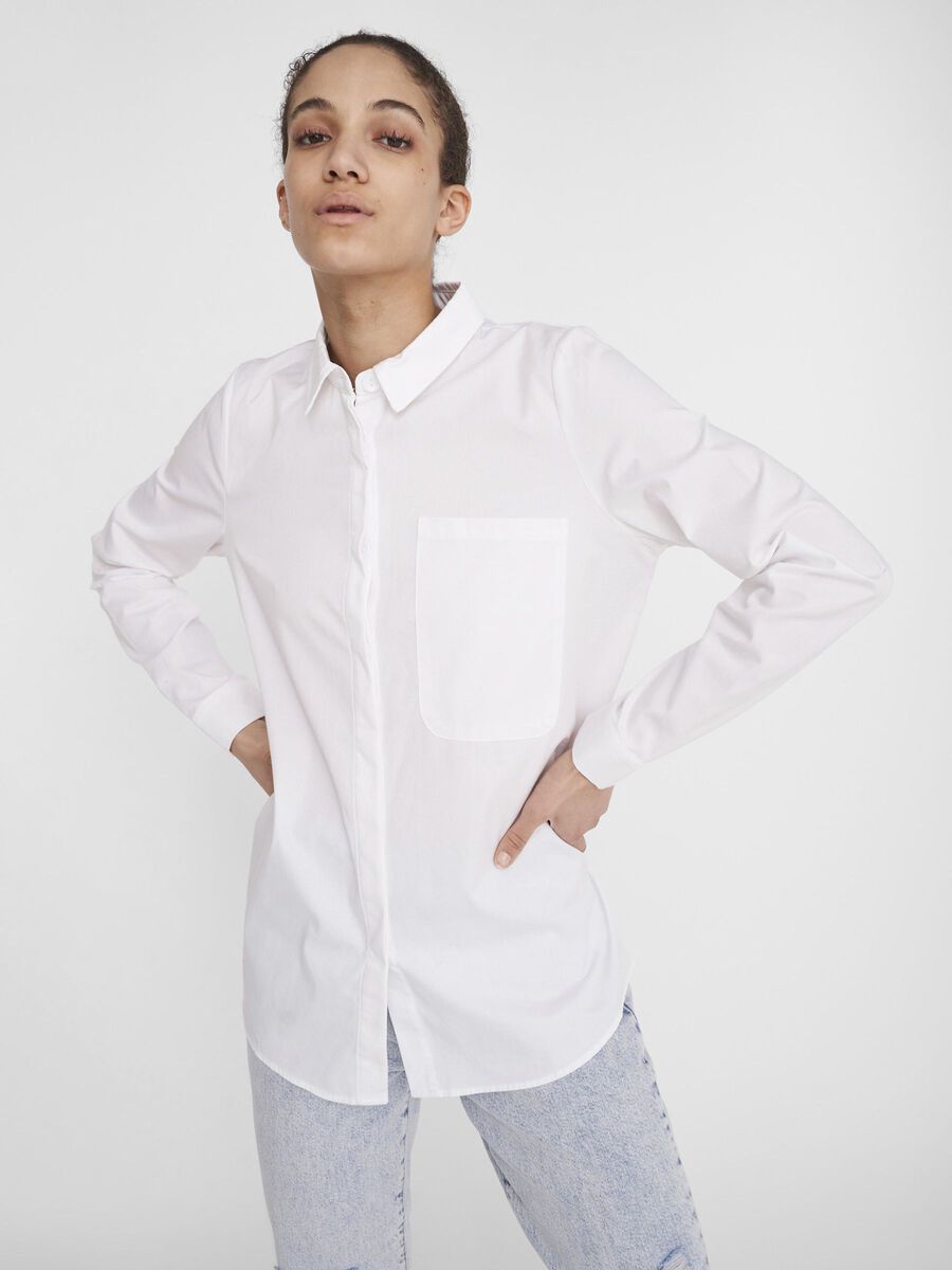 MANCHES LONGUES CHEMISE, Bright White, highres