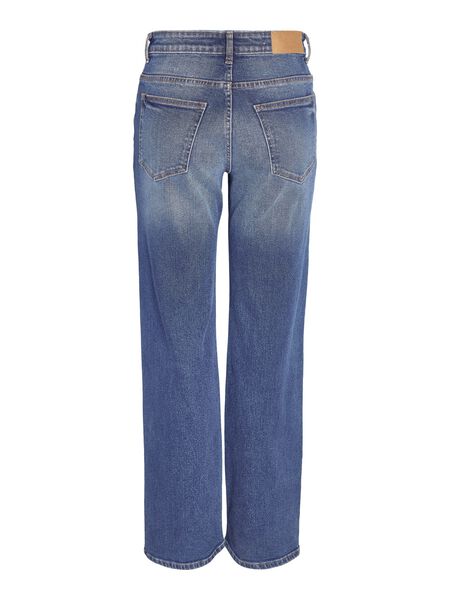 NMGUTHIE HIGH WAISTED STRAIGHT FIT JEANS, Blue