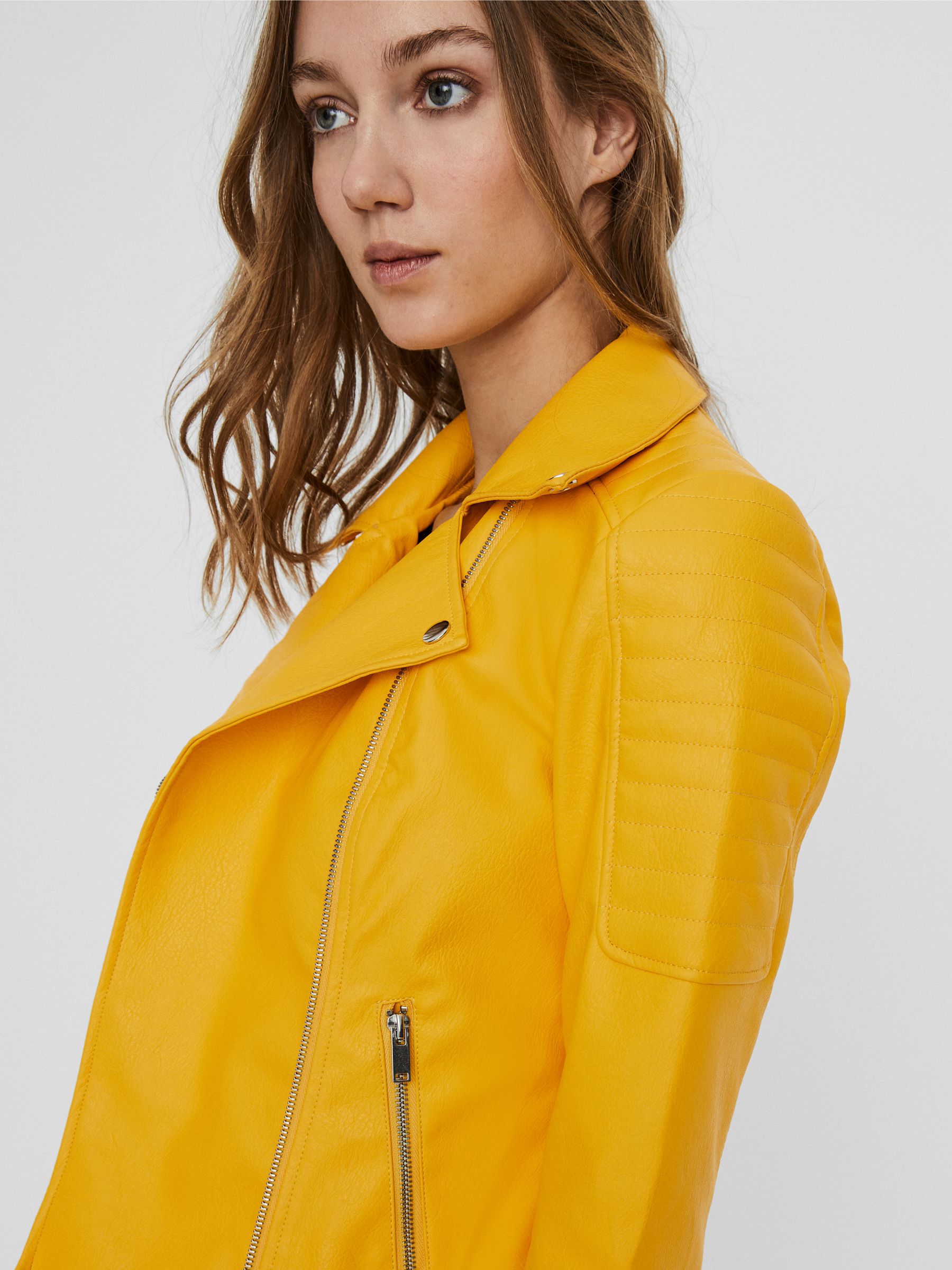 Faux leather deals yellow jacket