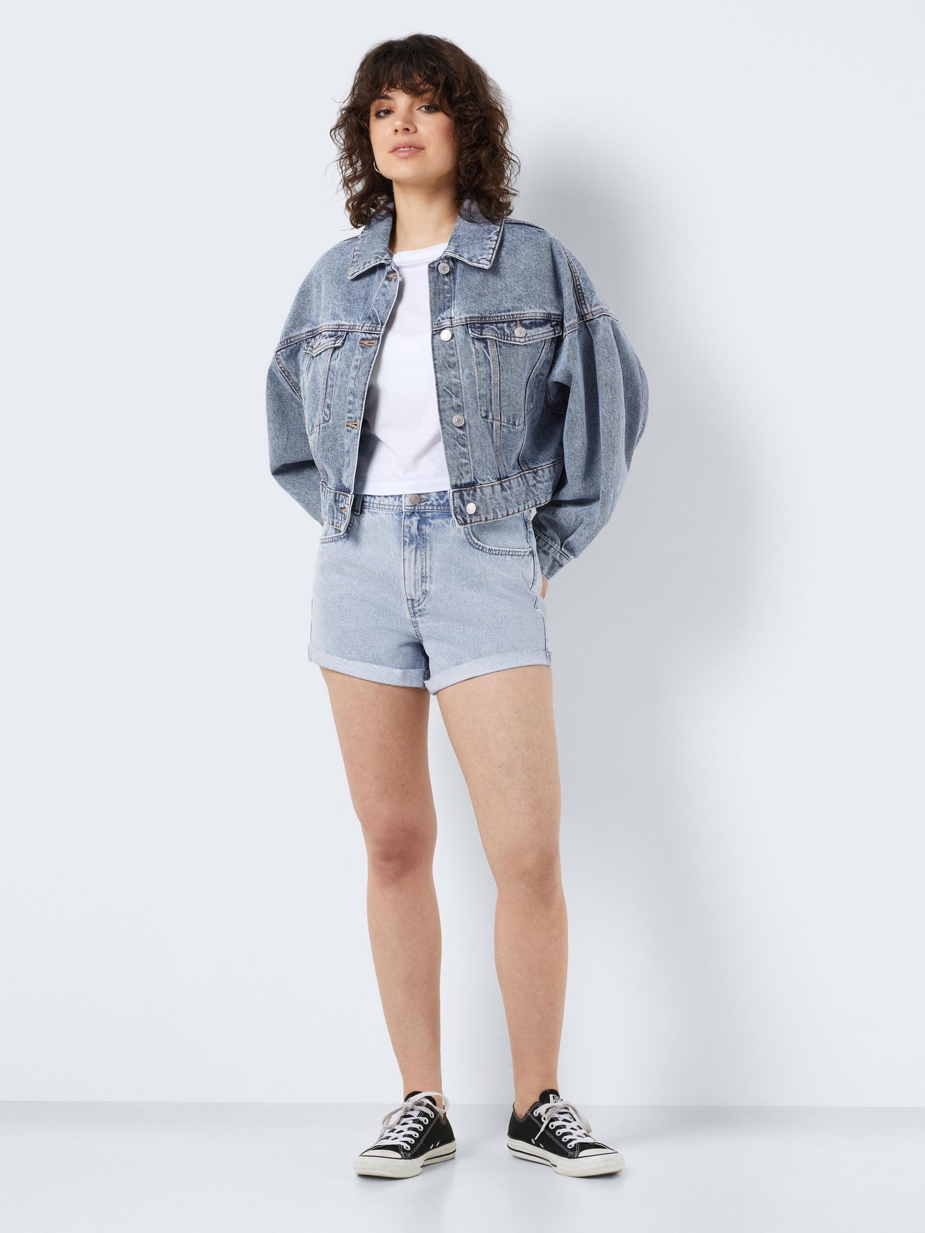 Noisy may top denim shorts