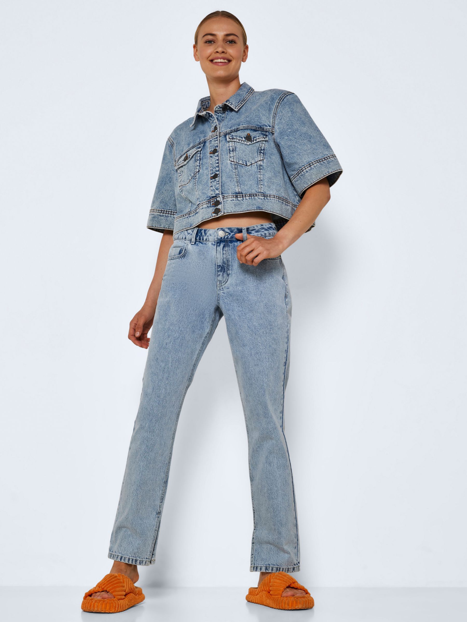 Ankle hotsell slit jeans