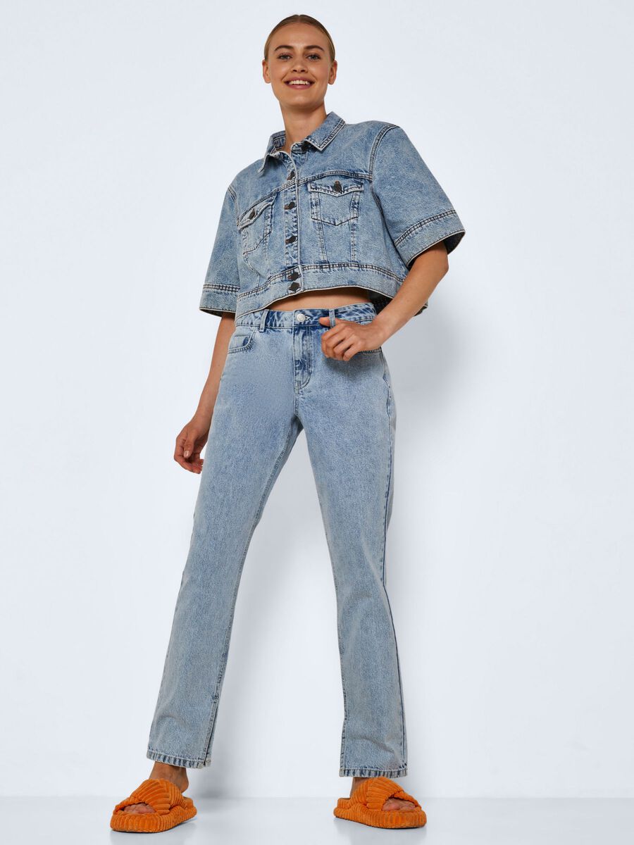 NMJOEY ANKLE SLIT STRAIGHT FIT JEANS