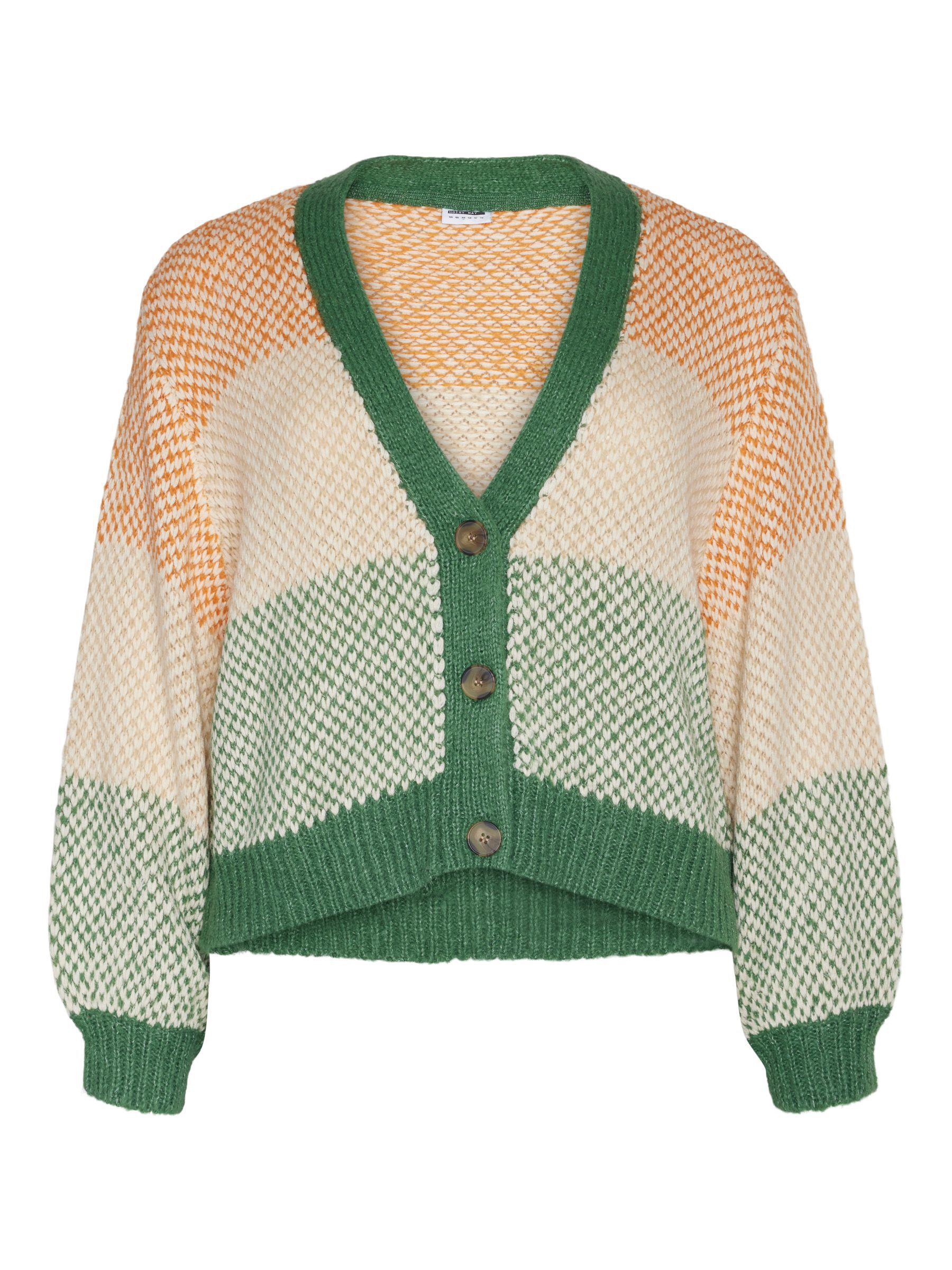 Multi coloured knitted sales cardigan