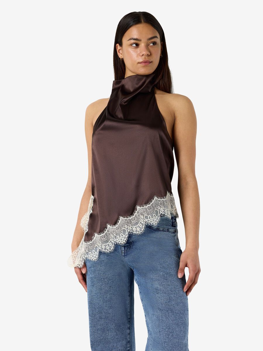 Product tile image - TOP CUELLO HALTER, Chocolate Brown | 27038711_ChocolateBrown_1316407