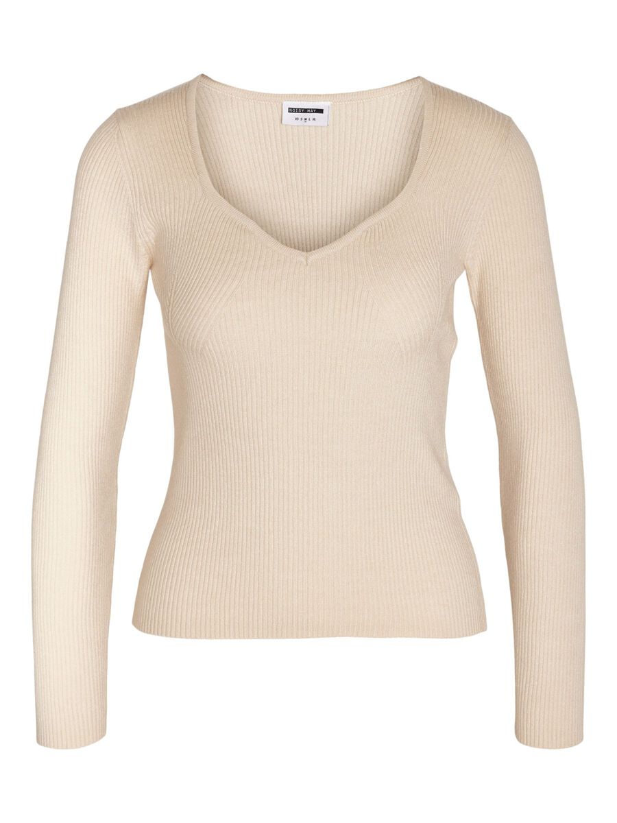 Noisy May SCOOP NECK KNITTED PULLOVER, Eggnog, highres - 27027584_Eggnog_1061798_001.jpg