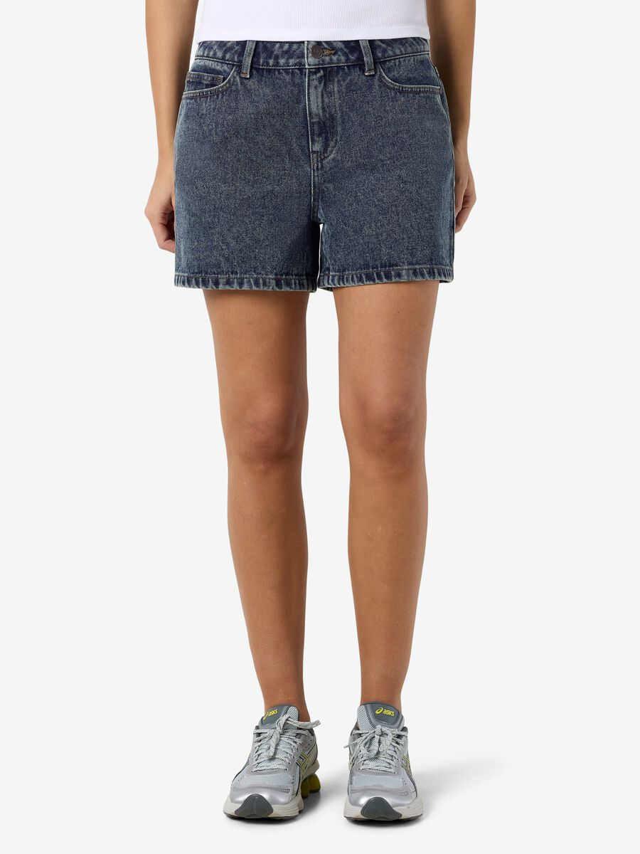 Carousel image - NMSMILEY MID-WAIST SHORTS, Medium Blue Denim | 3