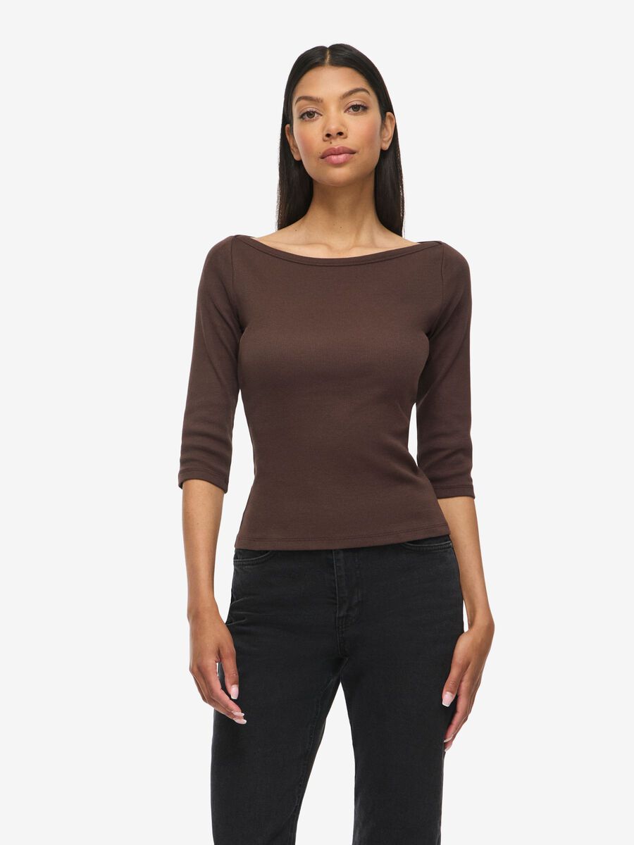 Product tile image - NMMAYA  3/4 SLEEVED BLOUSE, Coffee Bean | 27039516_CoffeeBean