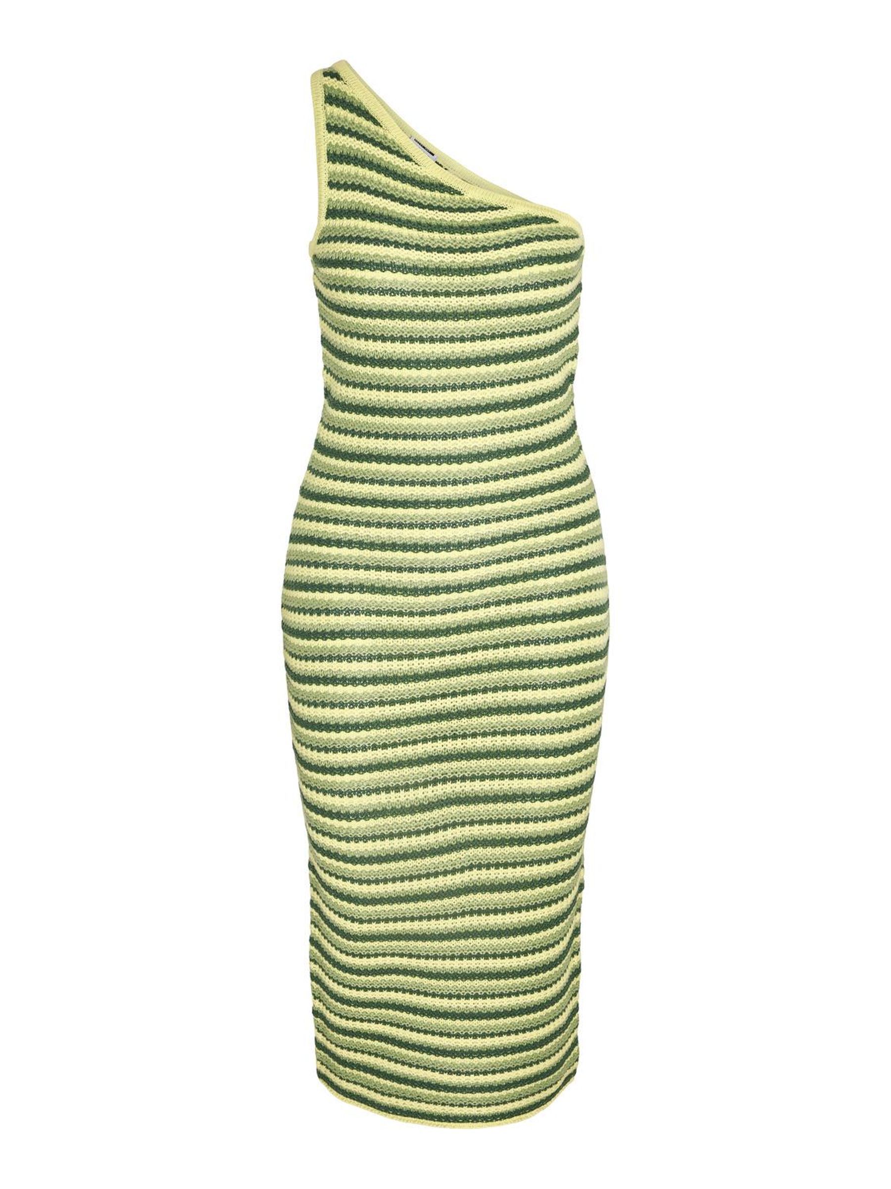 White knitted one shoulder store dress