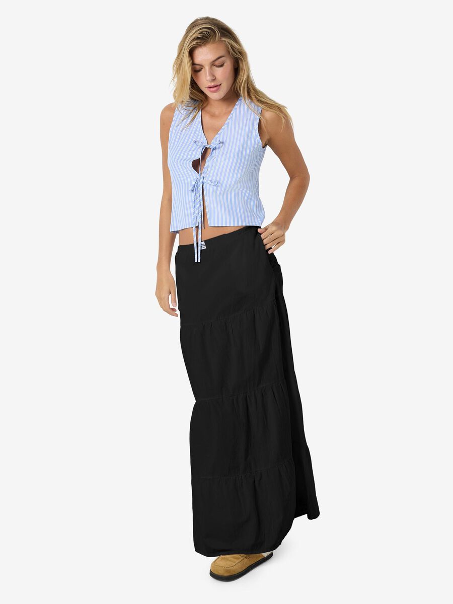 Noisy May TIERED MAXI SKIRT, Black, highres - 27033241_Black_007.jpg