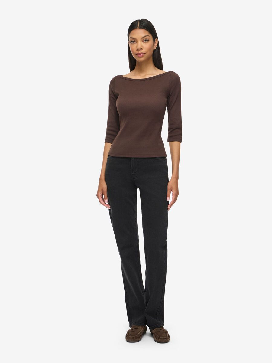 Carousel image - NMMAYA BLOUSE MET 3/4 MOUWEN, Coffee Bean | 3