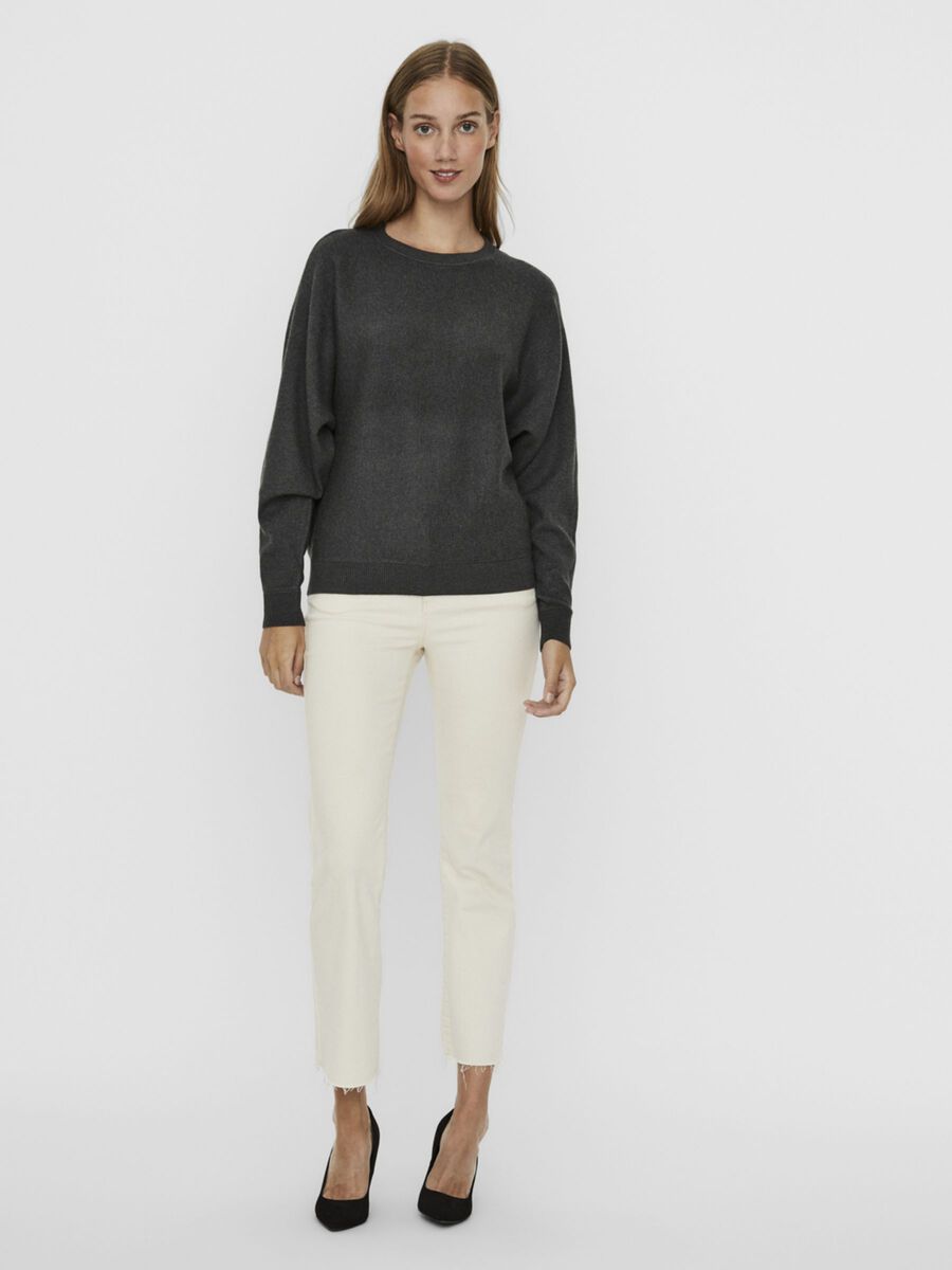 Noisy May O-HALS STRIKKET PULLOVER, Dark Grey Melange, highres - 27009944_DarkGreyMelange_003.jpg