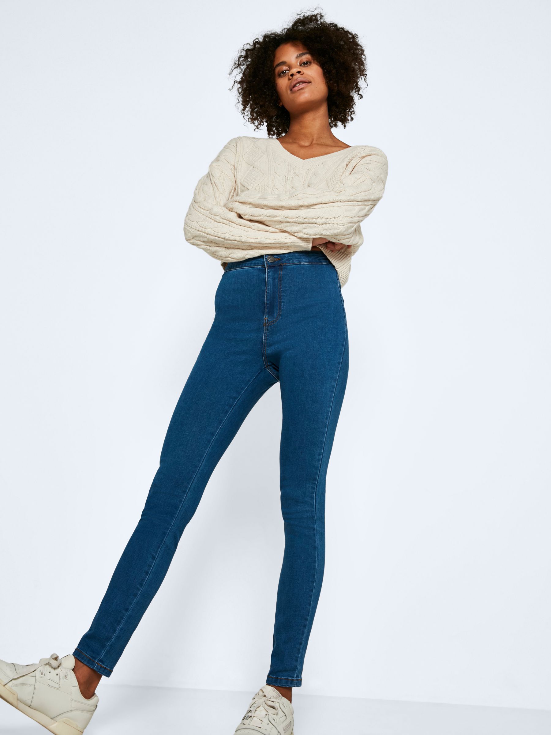 NMELLA SUPER HIGH WAIST SKINNY FIT JEANS Blue NOISY MAY