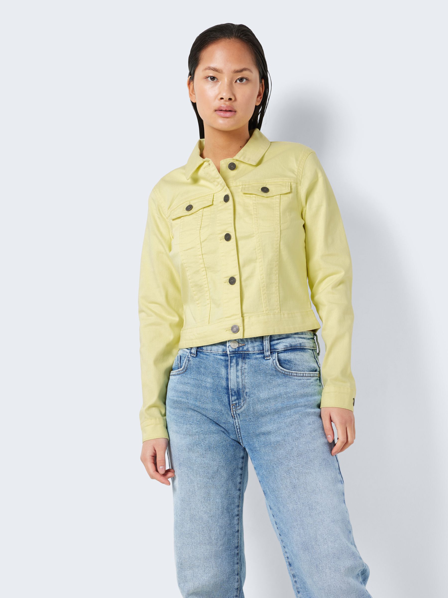 Pale yellow denim top jacket