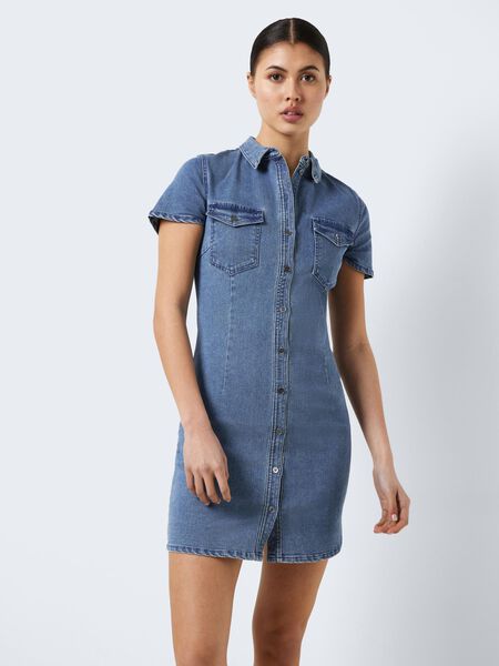 Noisy May KURZÄRMELIG JEANSKLEID, Medium Blue Denim, highres - 27015685_MediumBlueDenim_007.jpg