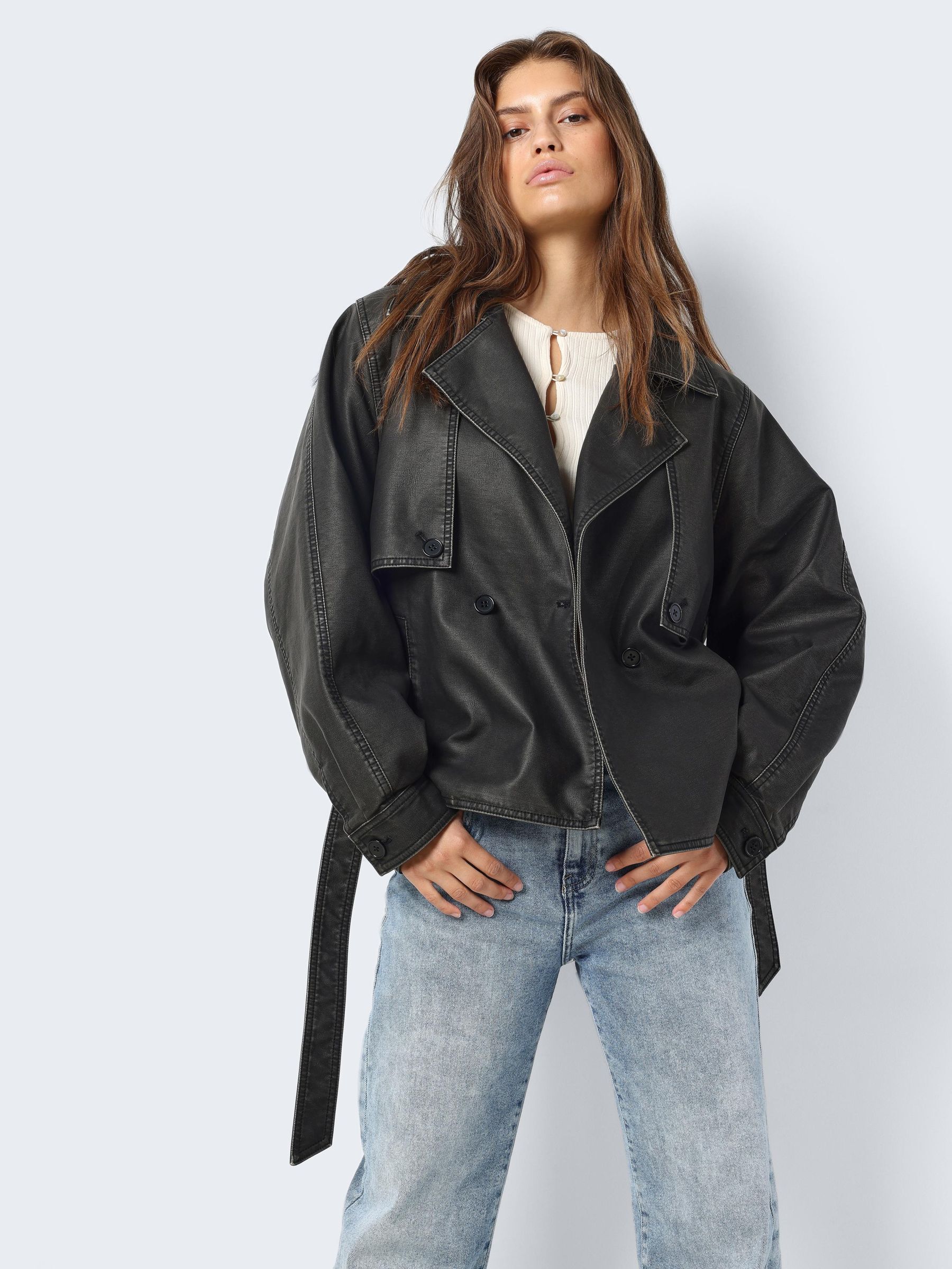 Short faux on sale leather jacket