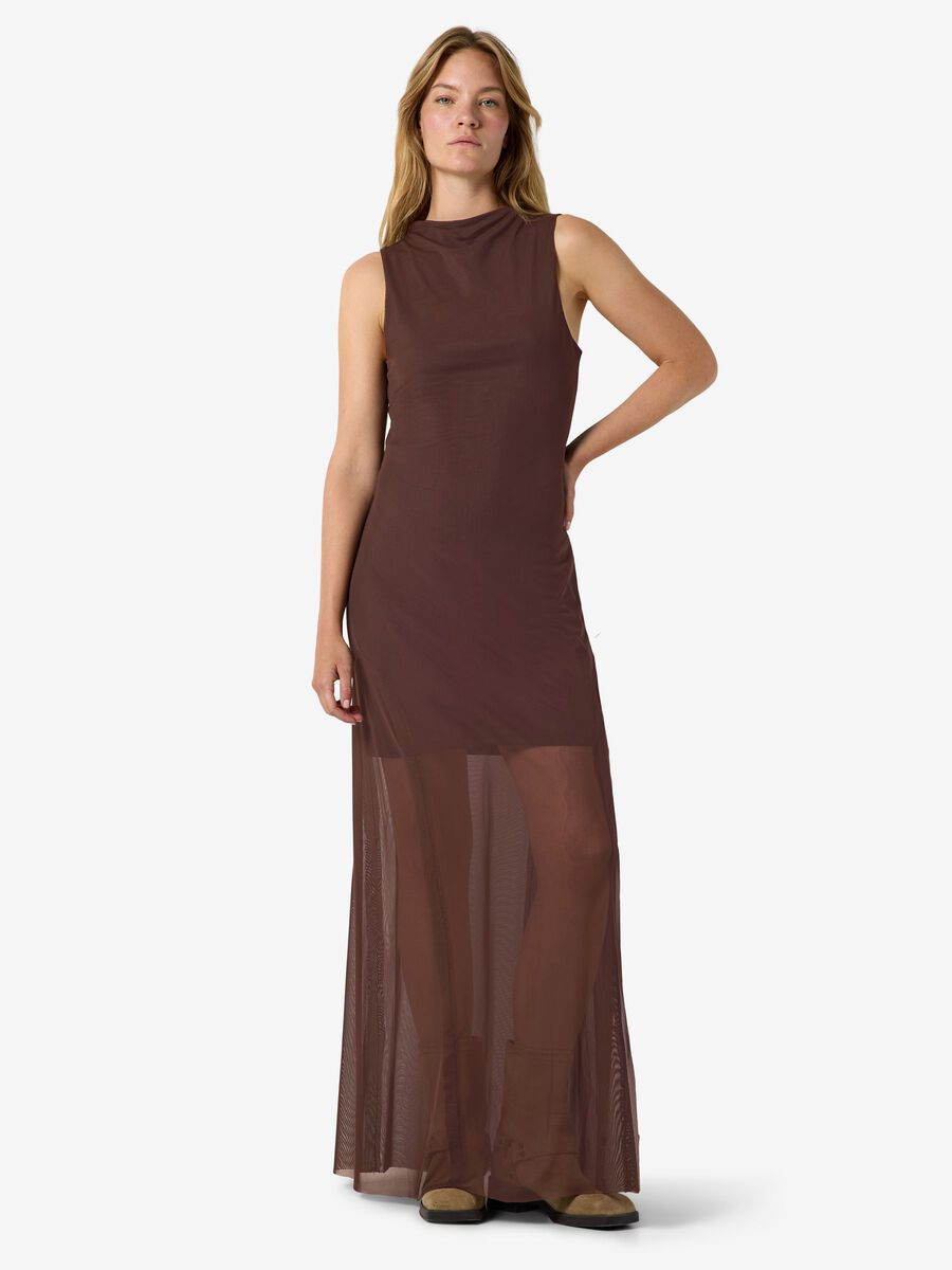 Product tile image NMMARIKA MAXI MESH SLEEVELESS DRESS, Coffee Bean 27038413_CoffeeBean