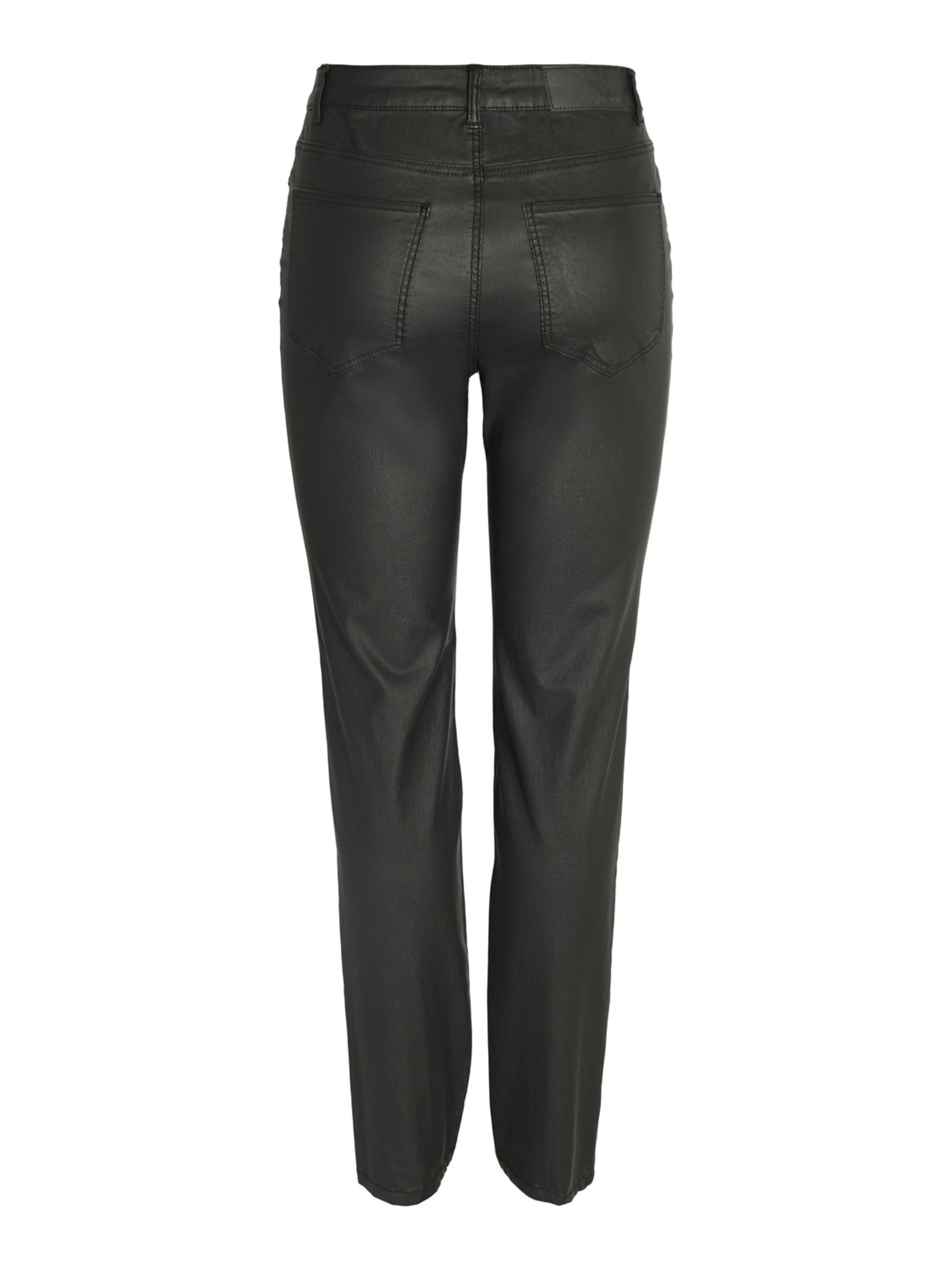 NMMONI CROPPED COATED STRAIGHT FIT JEANS Sort NOISY MAY