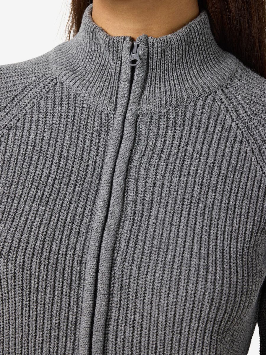 Carousel image - HIGH NECK CARDIGAN, Medium Grey Melange | 5