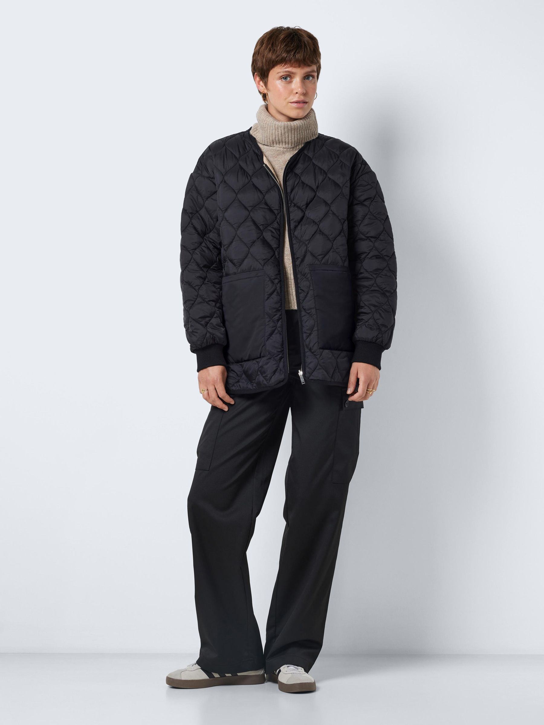 REVERSIBLE QUILTED JACKET Black NOISY MAY