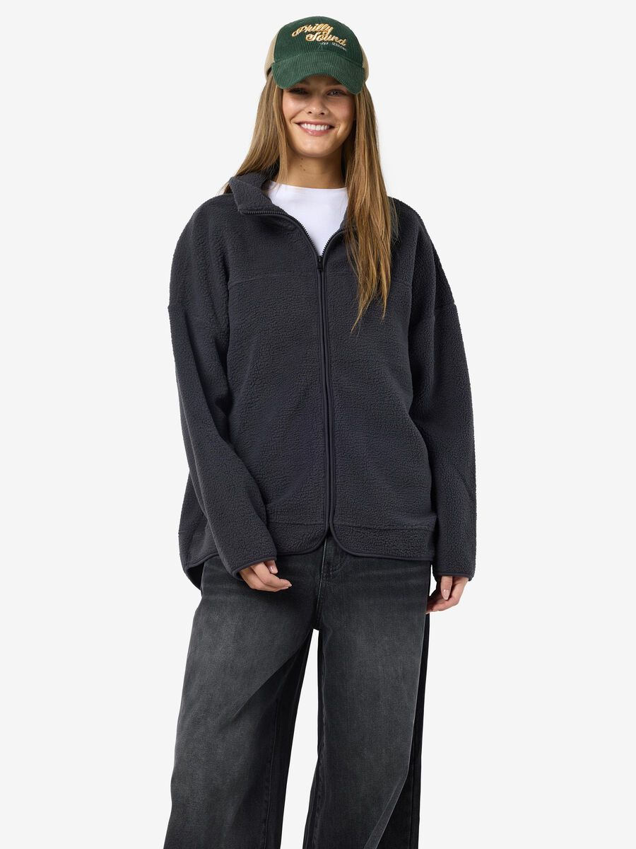 Carousel image - RELAXED FLEECE JACKET, Obsidian | 1