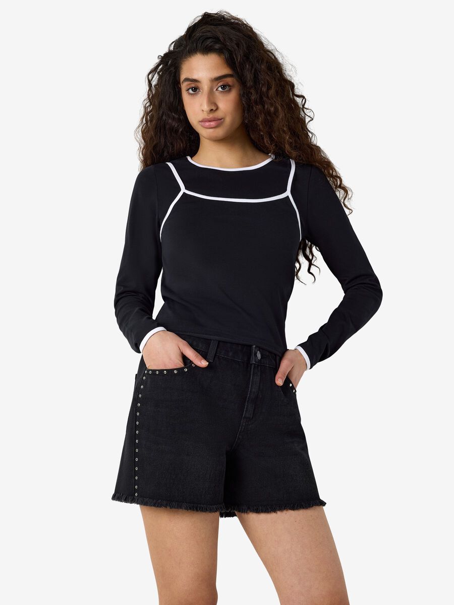 Carousel image 6 NMKERRY DOUBLE LAYER LONG SLEEVED TOP, Black