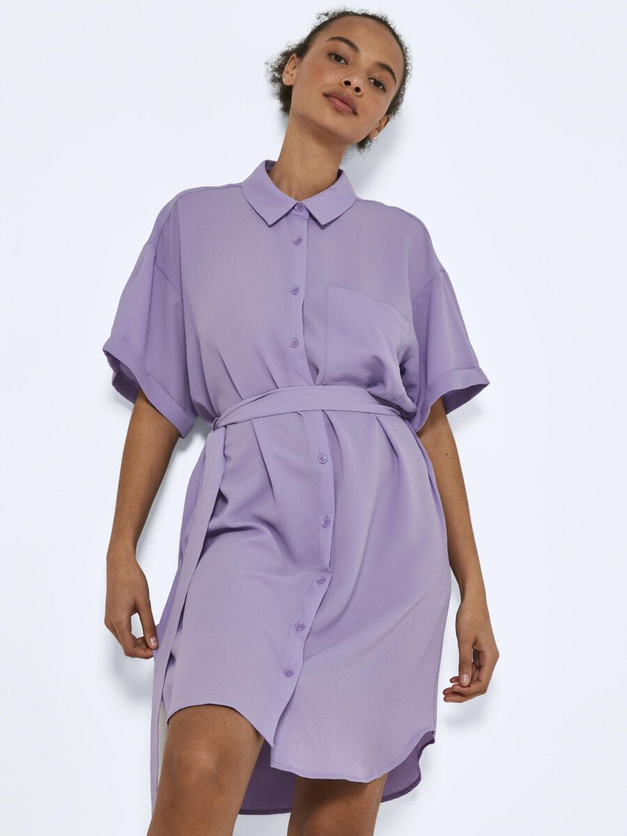 Noisy May SHORT SLEEVED SHIRT DRESS, Chalk Violet, highres - 27020107_ChalkViolet_007.jpg