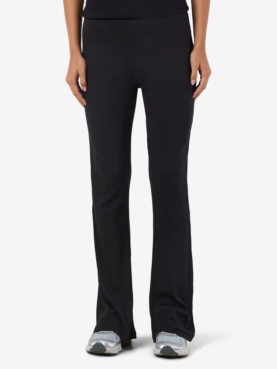 Carousel image - HIGH WAIST FLARED HOSE, Black | 1
