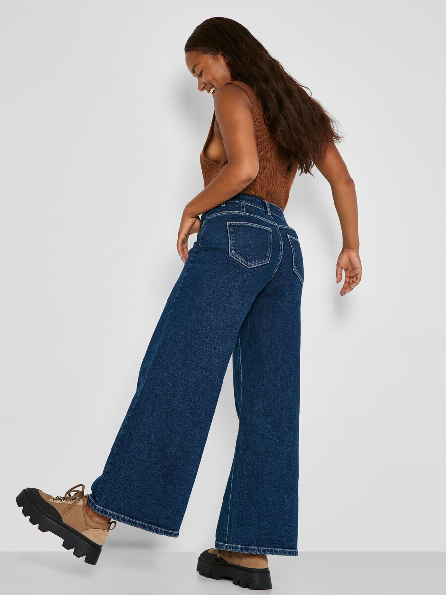 NMNAOMI STRAIGHT FIT JEANS, Dark Blue Denim, highres