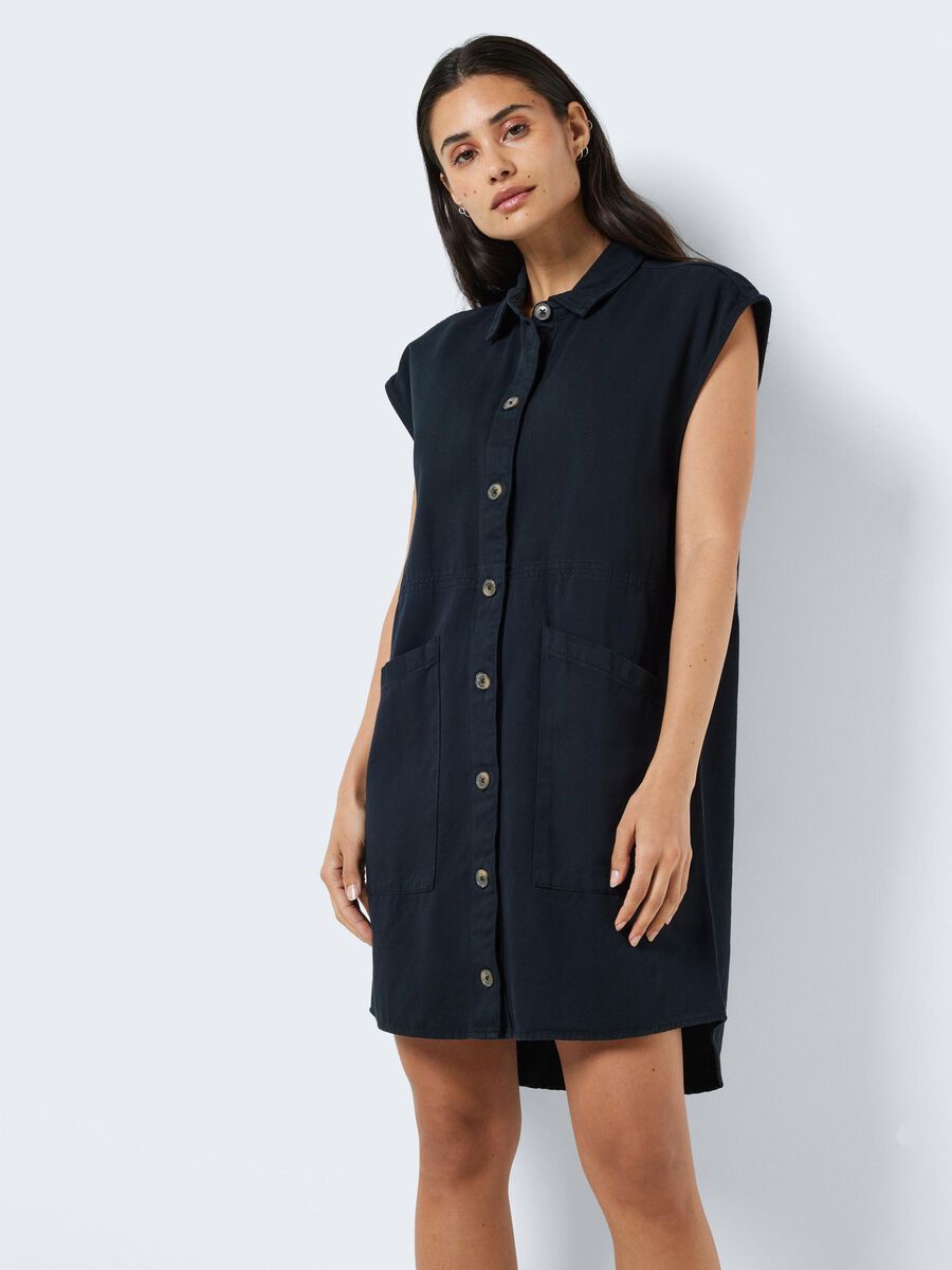 Noisy May SLEEVELESS SHIRT DRESS, Black, highres - 27015411_Black_007.jpg