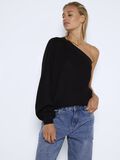 Noisy May ONE SHOULDER KNITTED PULLOVER, Black, highres - 27021048_Black_003.jpg