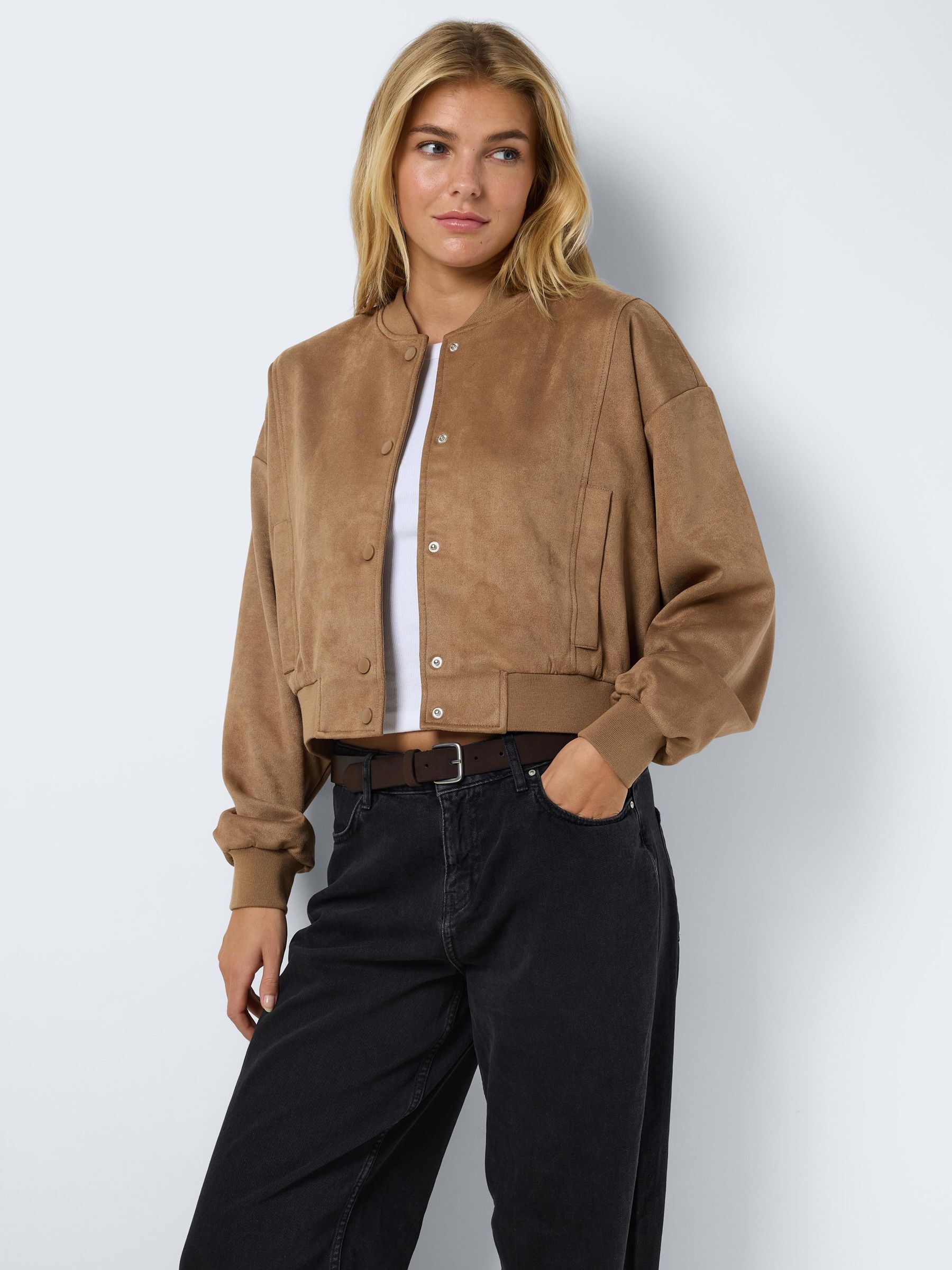 FAUX SUEDE BOMBER JACKET