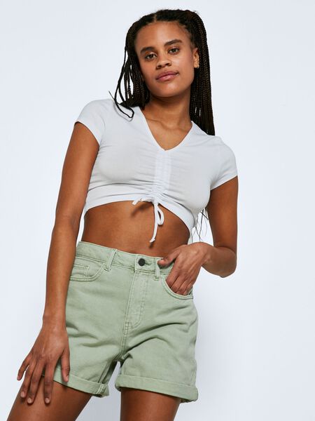 Noisy May CROPPED RUCHED TOP, Bright White, highres - 27021482_BrightWhite_007.jpg