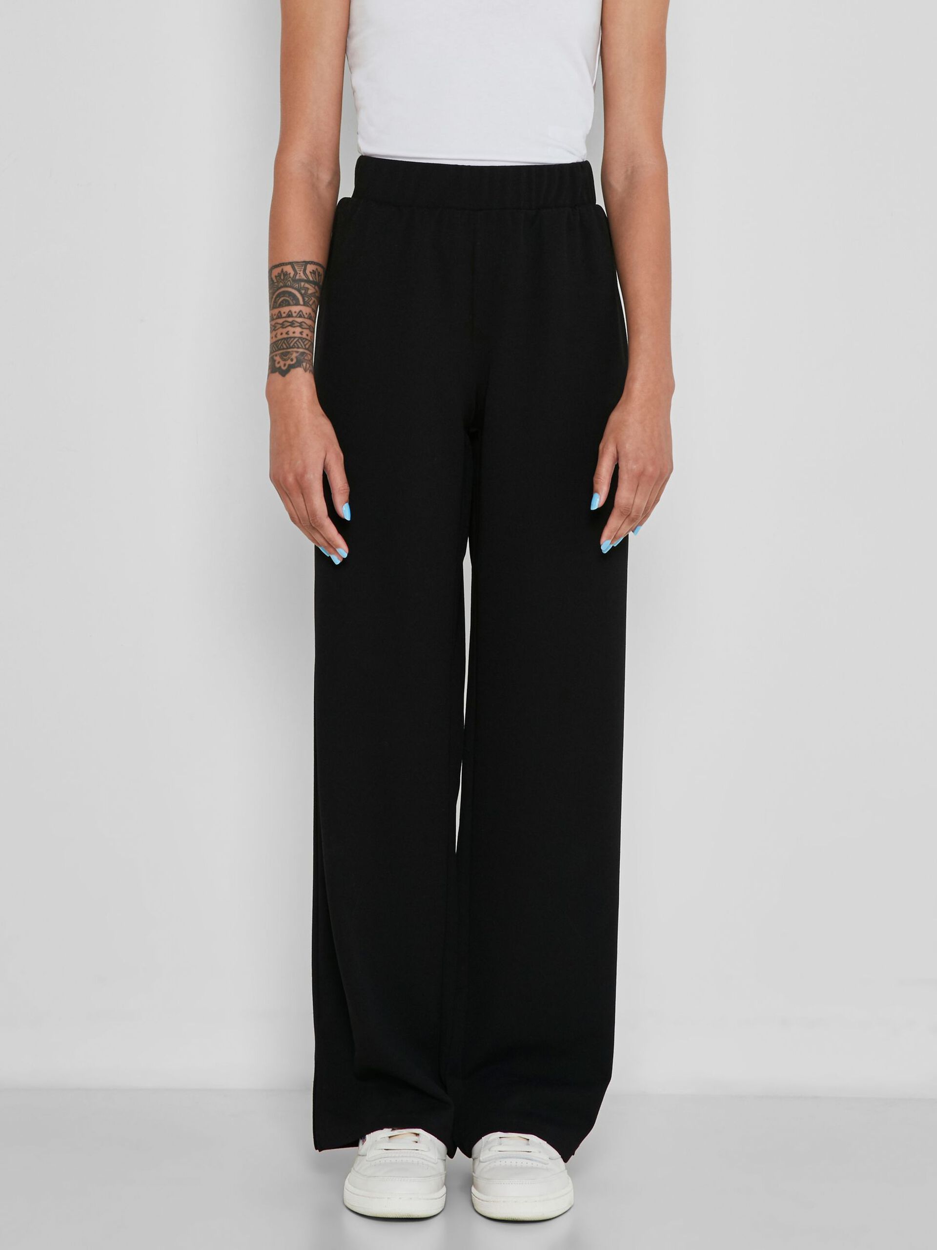 black loose track pants