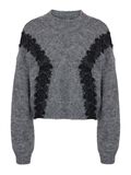 Product image thumbnail - DENTELLE DÉCORATIVE JUMPER, Dark Grey Melange | 2