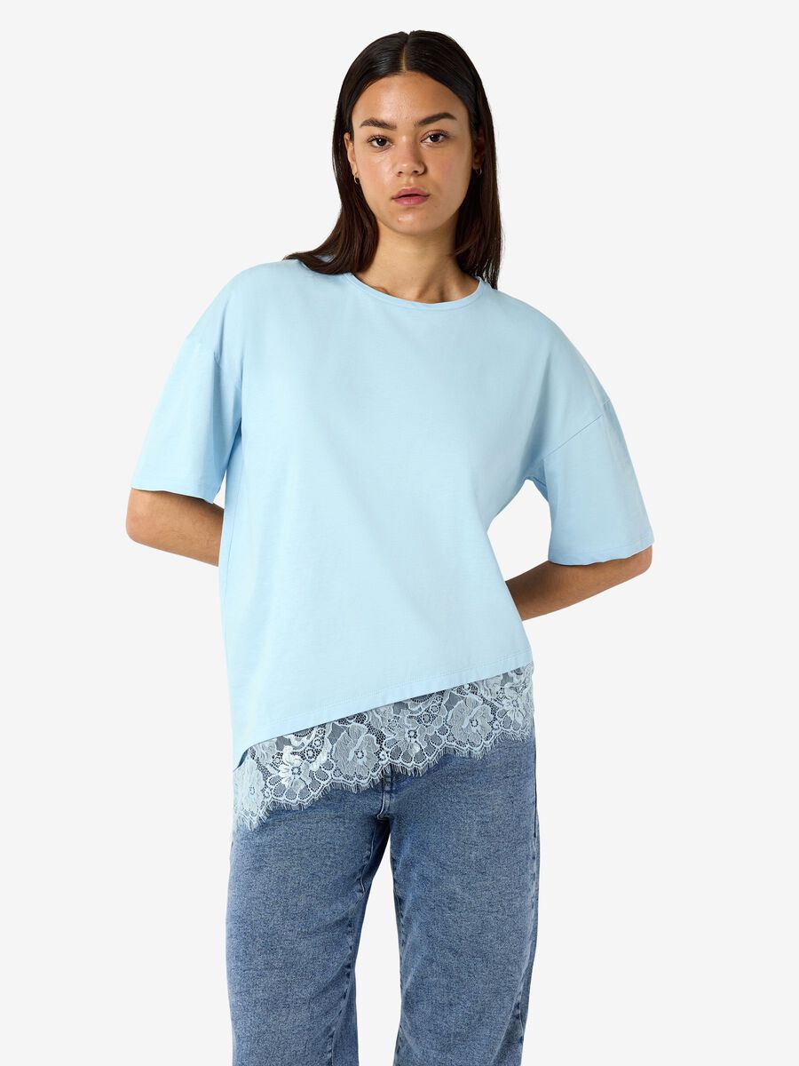 Product tile image - LACE DETAILED T-SHIRT, Cerulean | 27038485_Cerulean_1326537