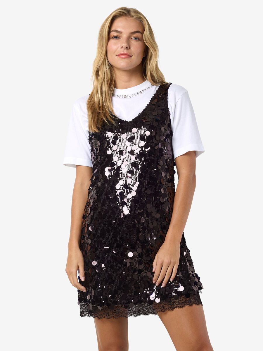 Product carousel image - PAILLETTE MINI-ROBE, Black | 1