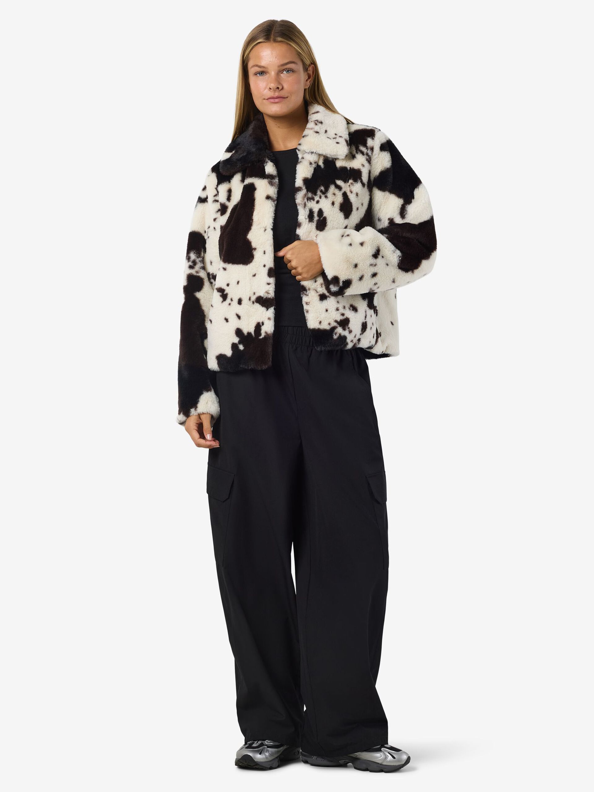 Carousel image - COW PRINT COAT, Birch | 5
