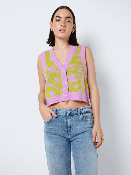 Noisy May SLEEVELESS KNITTED CARDIGAN, Orchid, highres - 27024610_Orchid_1015442_007.jpg