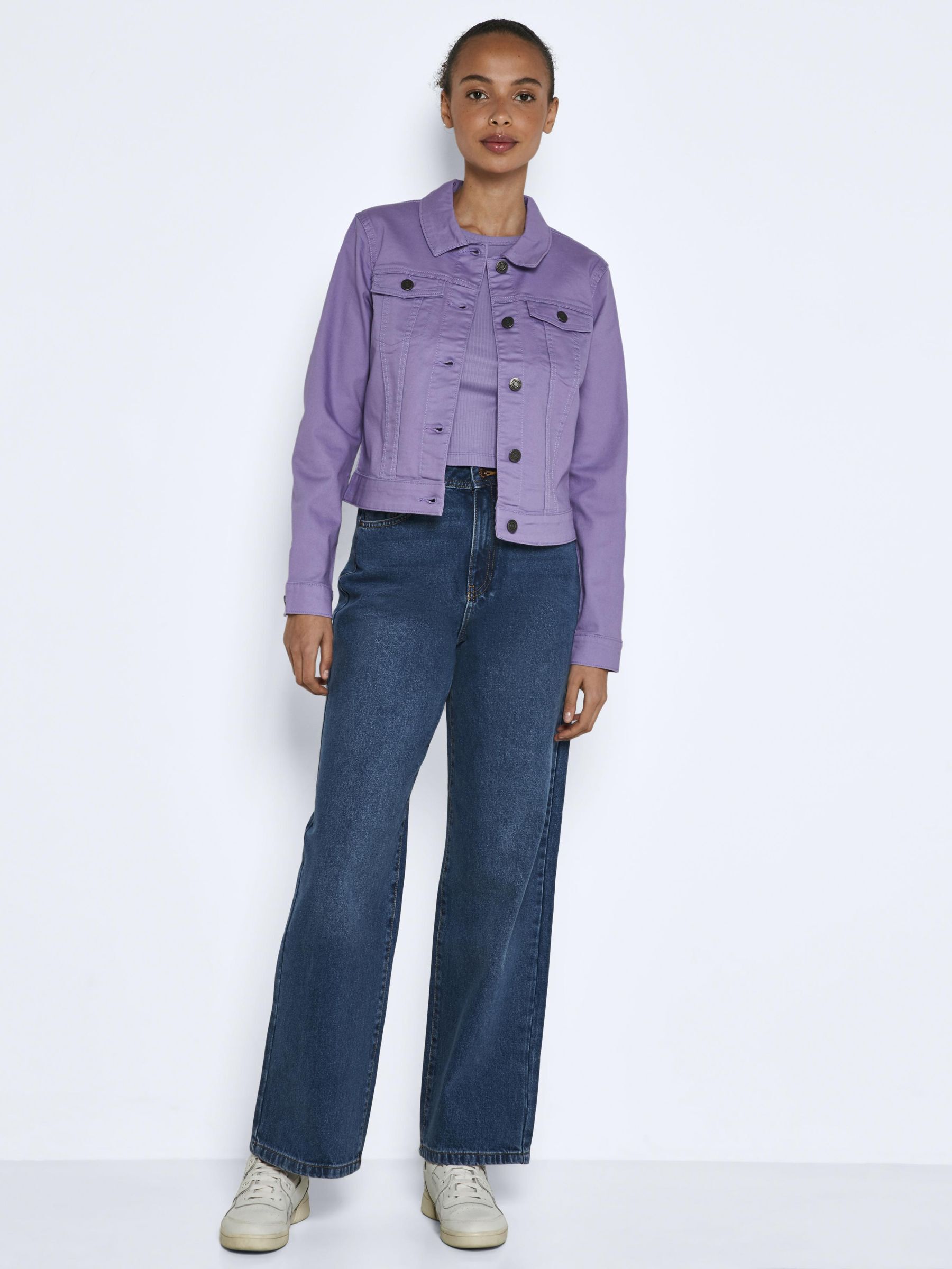 Cropped lilac 2025 denim jacket