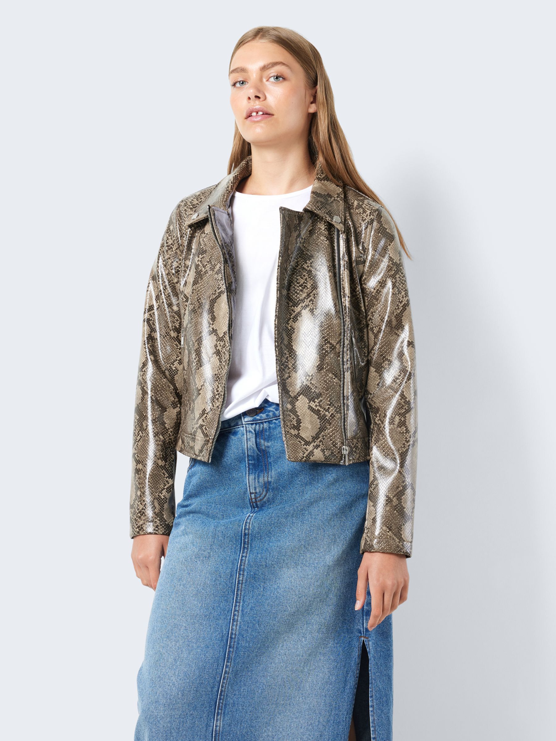 IMPRIM SERPENT VESTE SIMILI Marron NOISY MAY