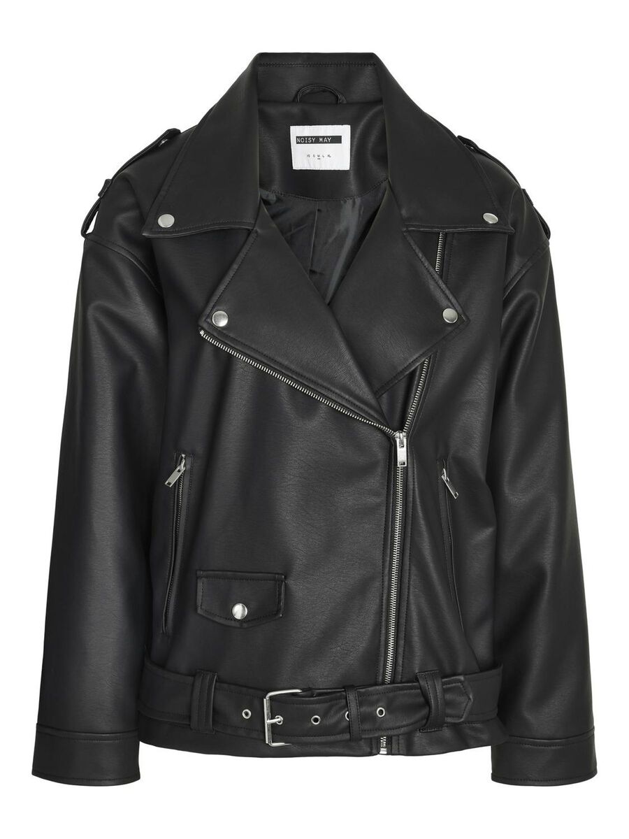 Noisy May CURVE PU BIKER JACKET, Black, highres - 27029261_Black_001.jpg