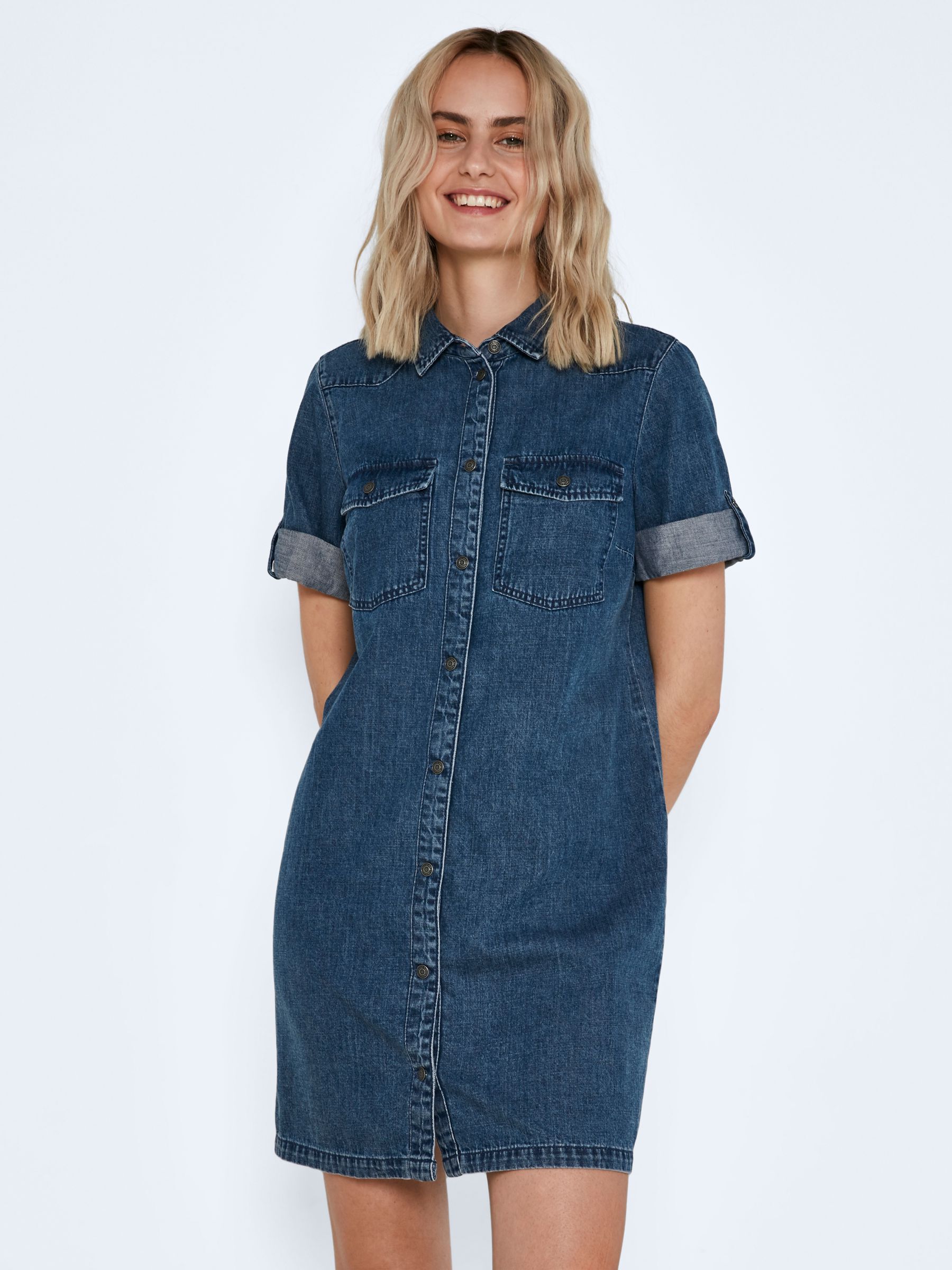 Robe jean manche courte hot sale