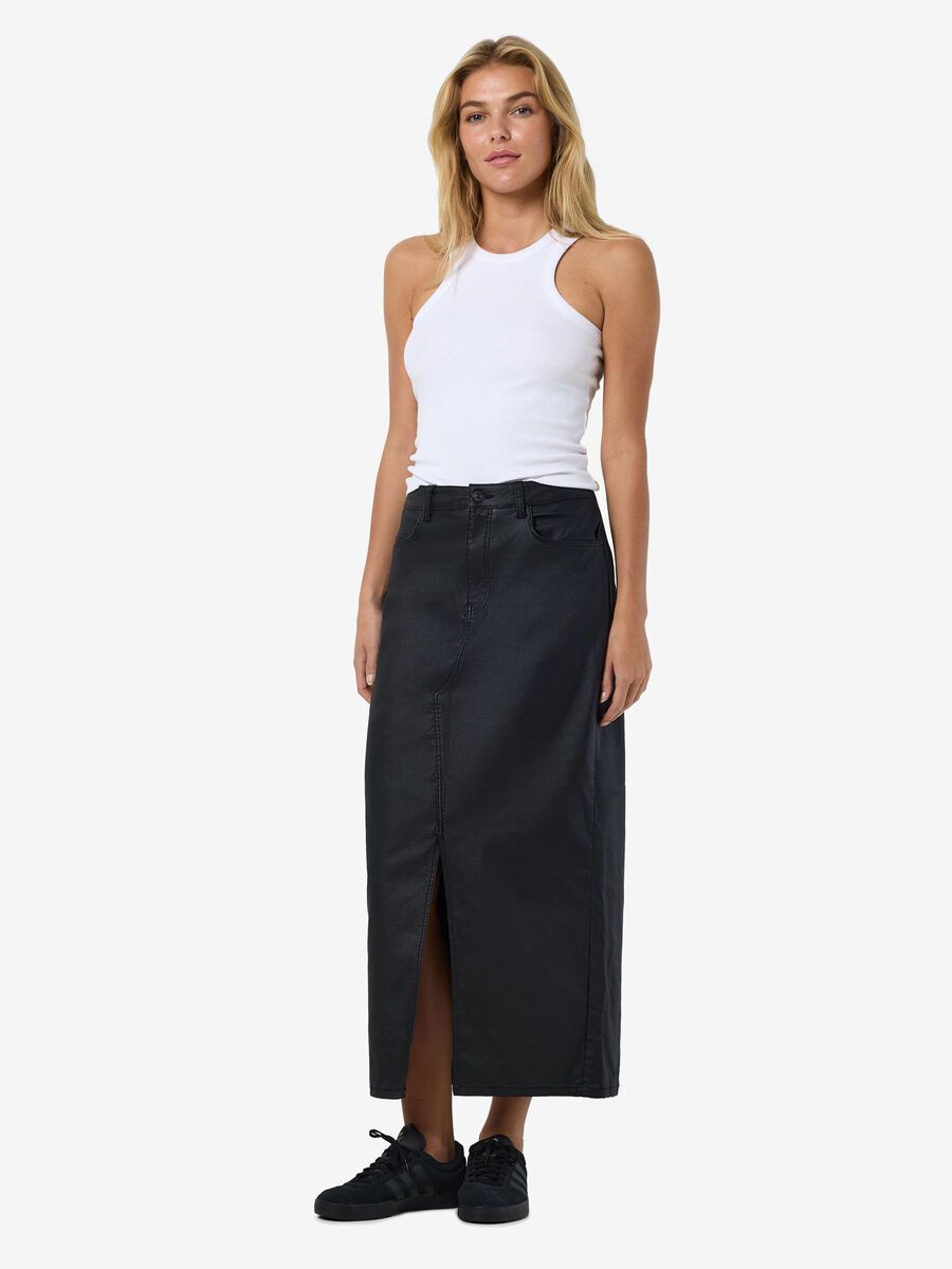 Noisy May COATED MAXI SKIRT, Black, highres - 27031002_Black_004.jpg
