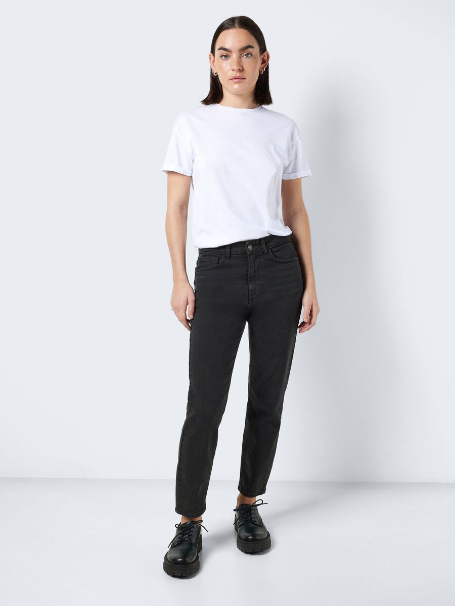 Noisy May NMMONI HIGH WAISTED CROPPED STRAIGHT FIT JEANS, Black Denim, highres - 27021112_BlackDenim_007.jpg